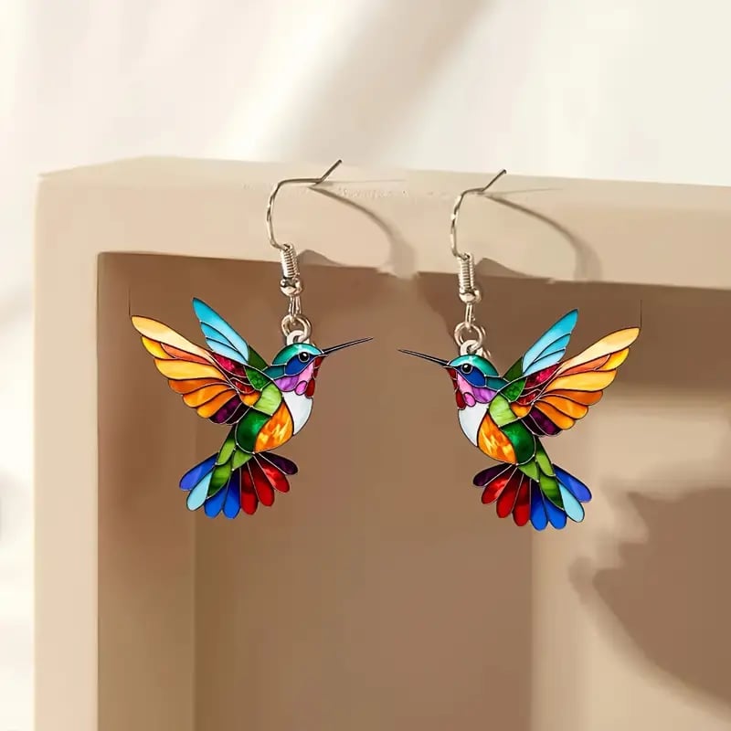 🌈Colorful Hummingbird Earrings🐦