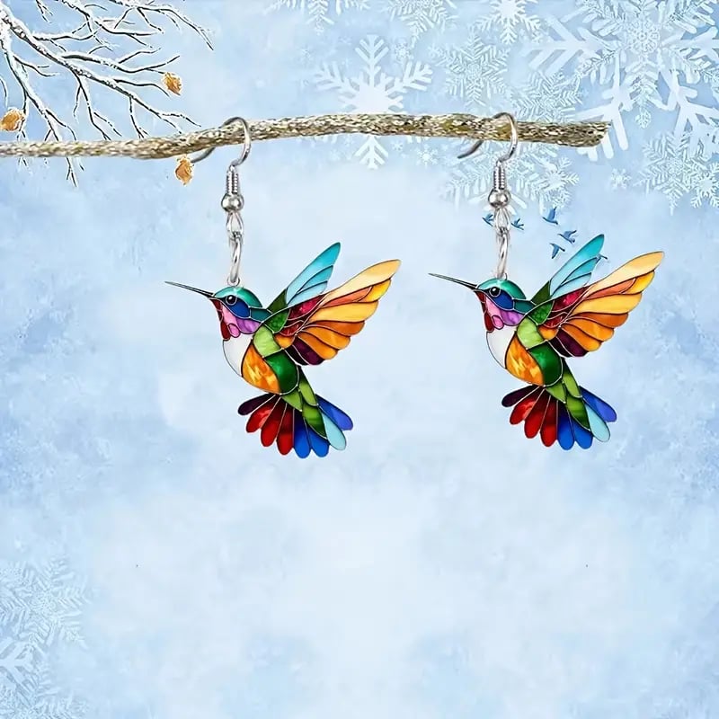 🌈Colorful Hummingbird Earrings🐦